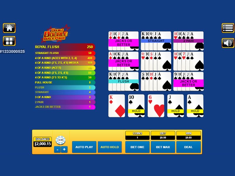 Double Double Bonus Poker 10 Hand Habanero
